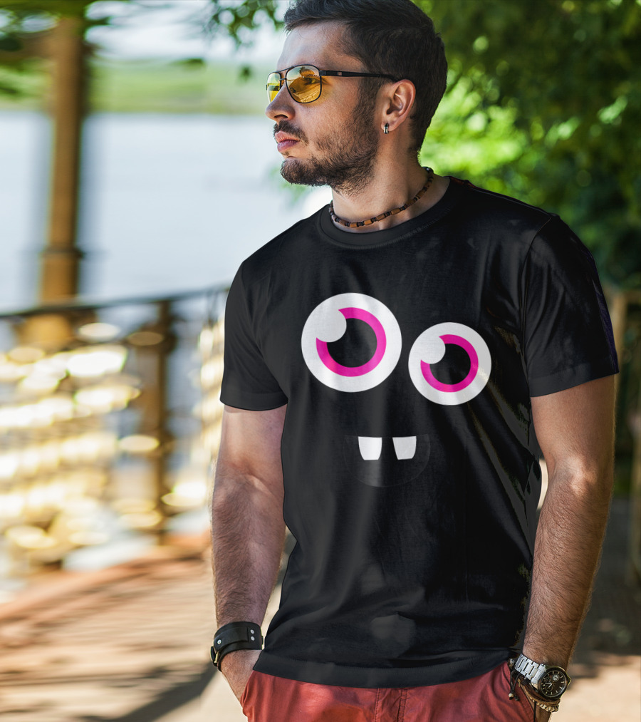 Cute Funny Halloween Monster Face Eyes Kids Man T-Shirt
