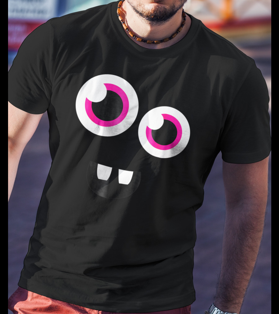 Cute Funny Halloween Monster Face Eyes Kids Man T-Shirt