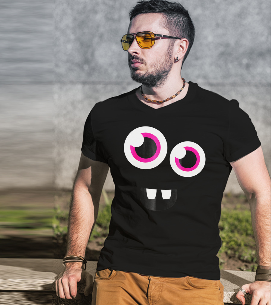 Cute Funny Halloween Monster Face Eyes Kids Man T-Shirt