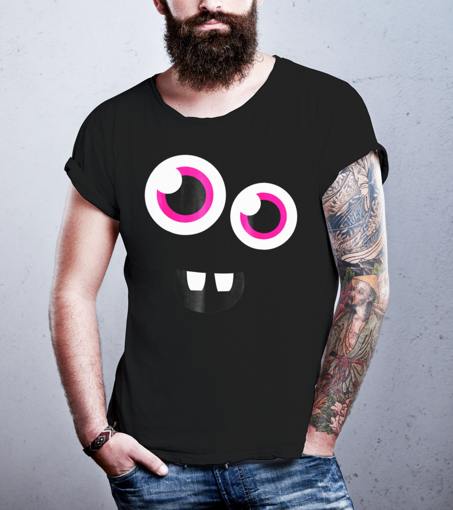 Cute Funny Halloween Monster Face Eyes Kids Man T-Shirt
