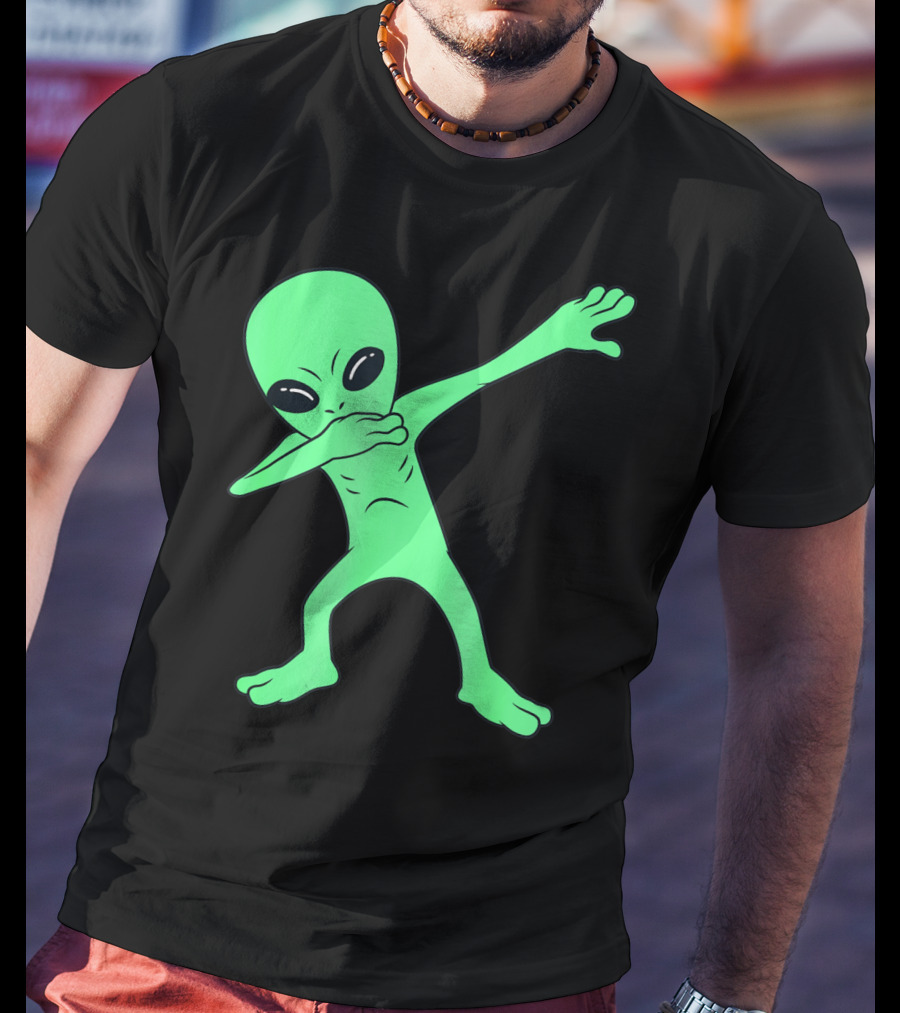 Dabbing Alien Halloween Funny Dab Girl Green Alien Dab Dance T-Shirt