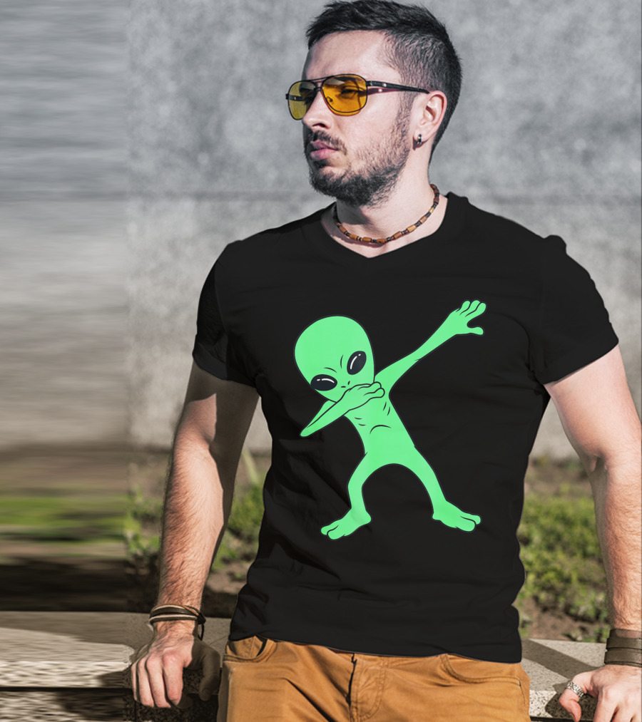 Dabbing Alien Halloween Funny Dab Girl Green Alien Dab Dance T-Shirt
