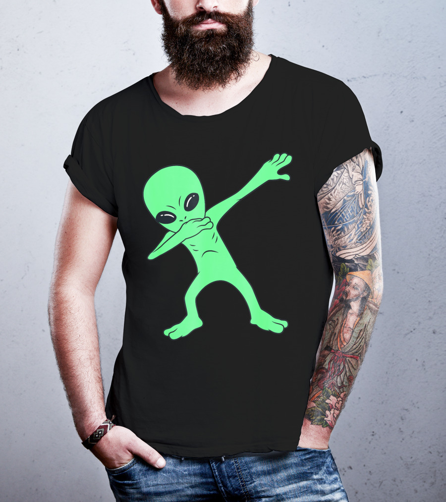 Dabbing Alien Halloween Funny Dab Girl Green Alien Dab Dance T-Shirt