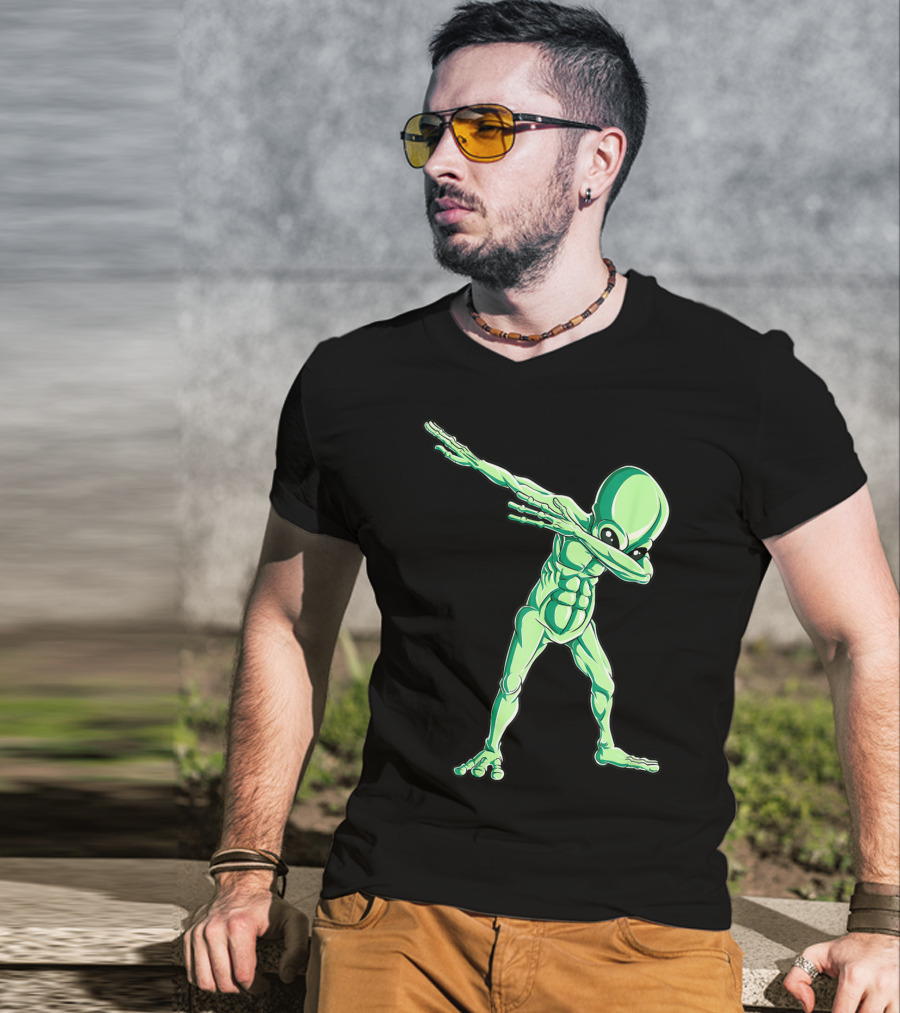 Dabbing Alien Dab Hip Hop Funny UFO Creature T-Shirt