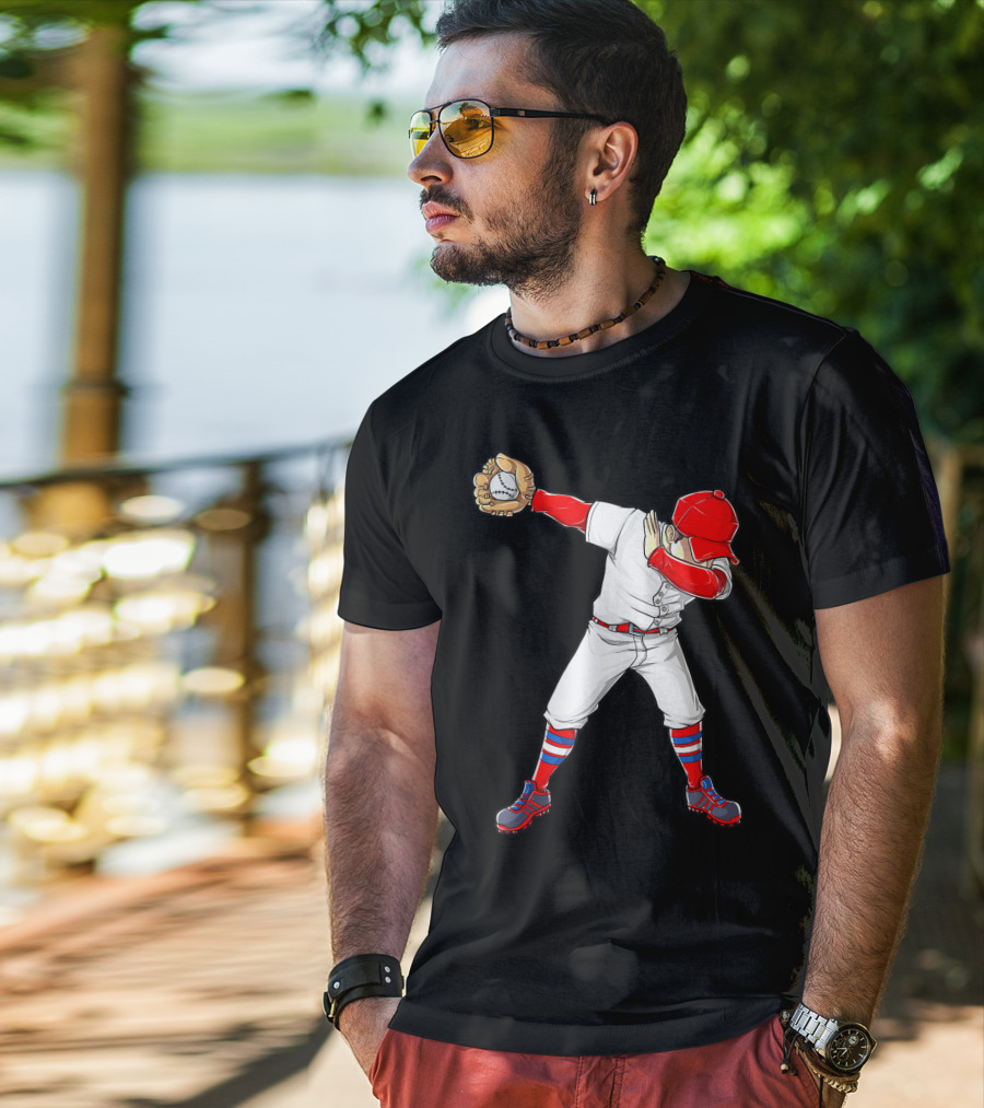 Dabbing Baseball Player Funny Dab Dance T-Shirt
