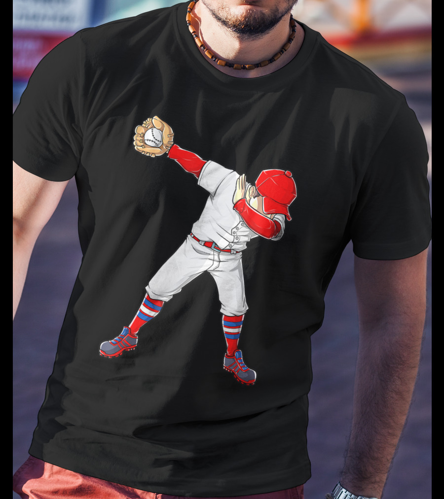 Dabbing Baseball Player Funny Dab Dance T-Shirt