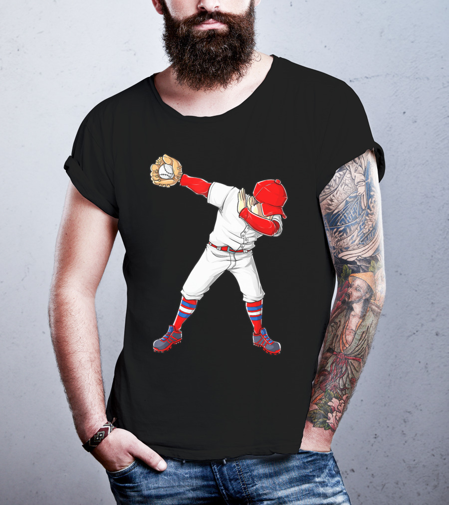 Dabbing Baseball Player Funny Dab Dance T-Shirt