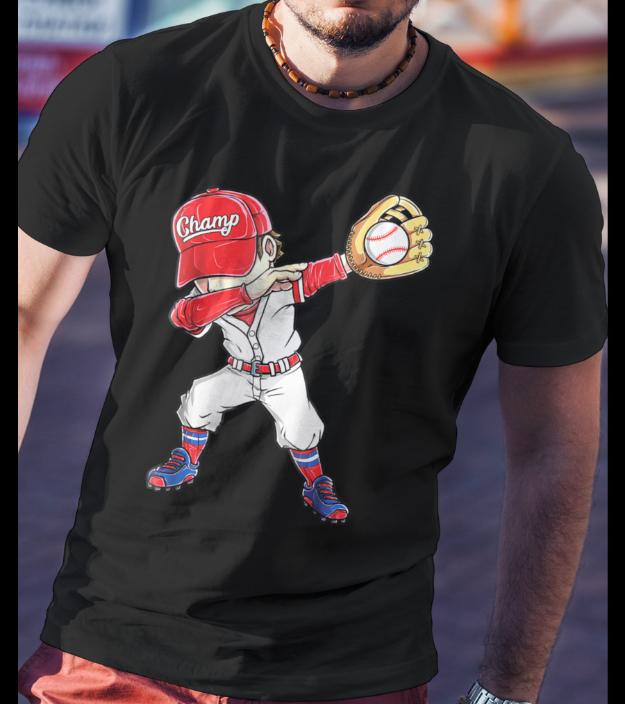 Dabbing Champ Baseball Catcher Pitcher T-Shirt