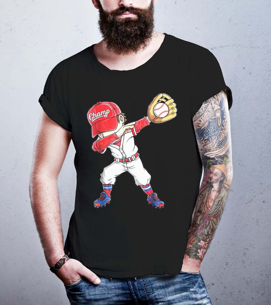 Dabbing Champ Baseball Catcher Pitcher T-Shirt