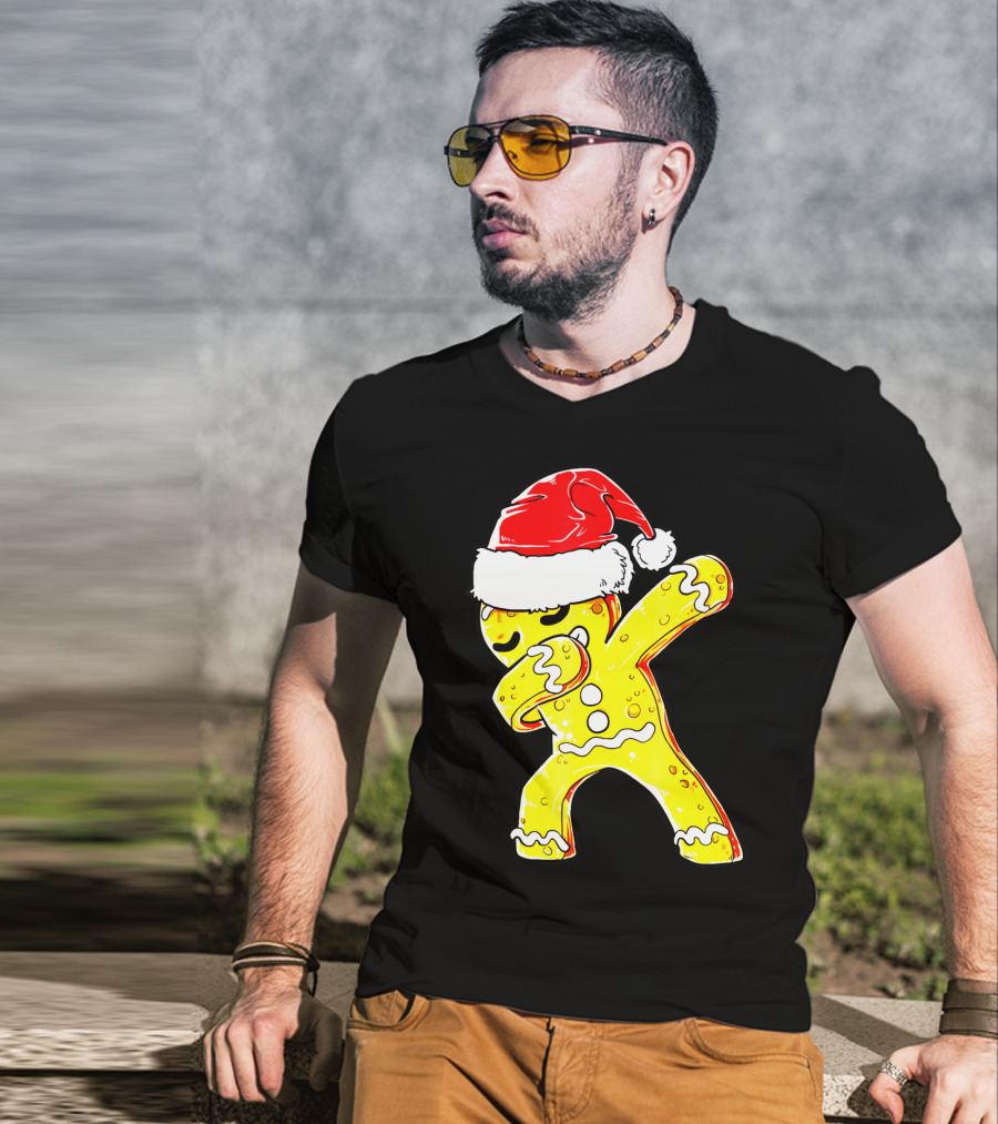 Dabbing Gingerbread Santa Christmas Dance T-Shirt