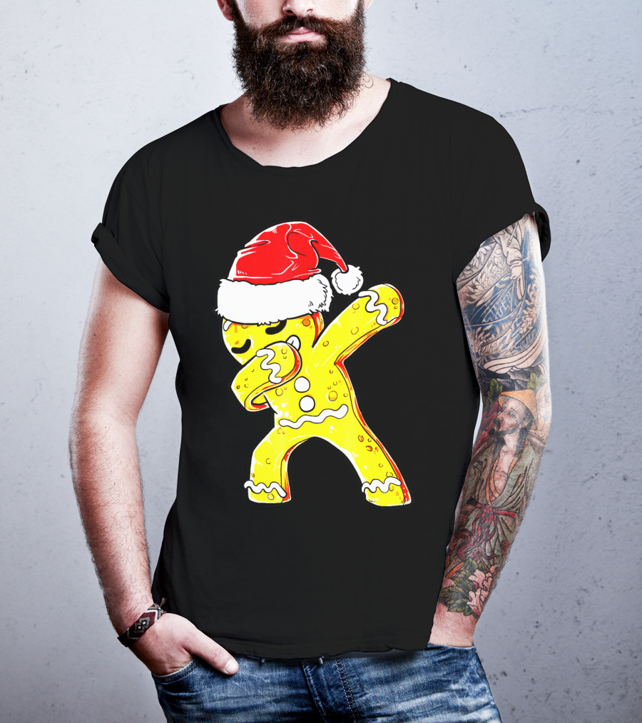Dabbing Gingerbread Santa Christmas Dance T-Shirt