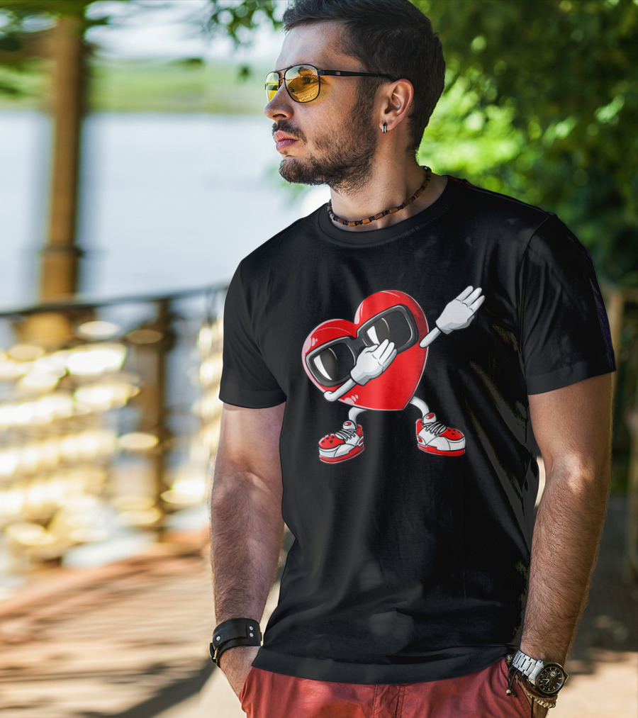Valentines Day Dabbing Heart Funny Love Dab Boys T-Shirt