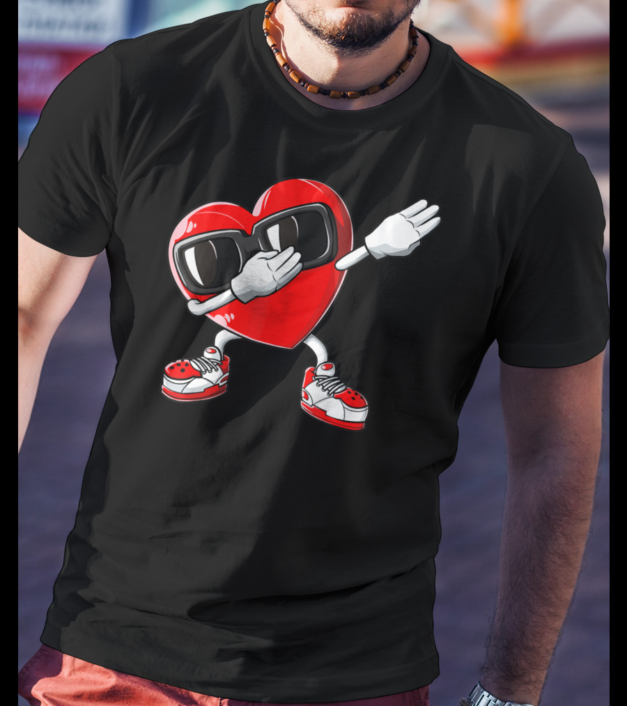 Valentines Day Dabbing Heart Funny Love Dab Boys T-Shirt