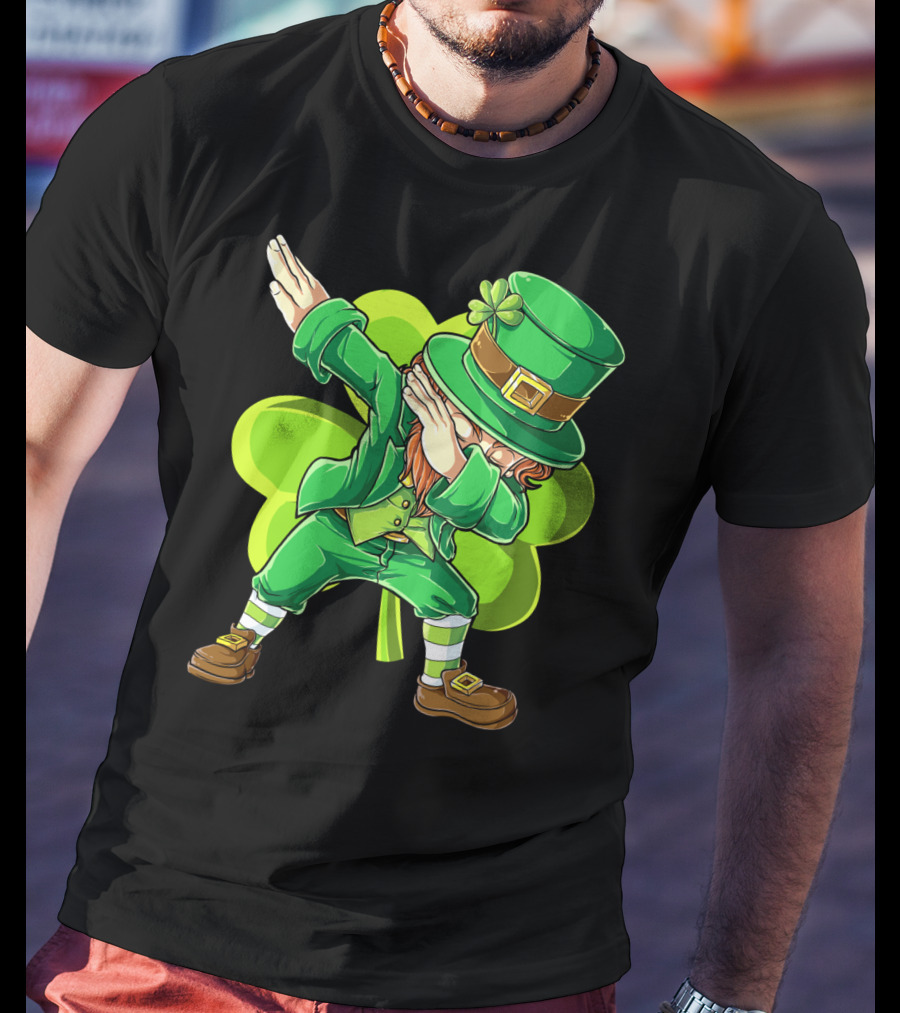 Dabbing Leprechaun Green Clover St Patricks Day Dab T-Shirt