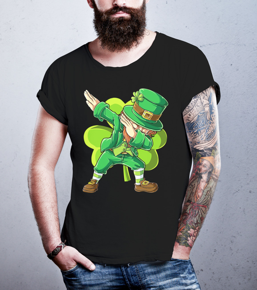 Dabbing Leprechaun Green Clover St Patricks Day Dab T-Shirt