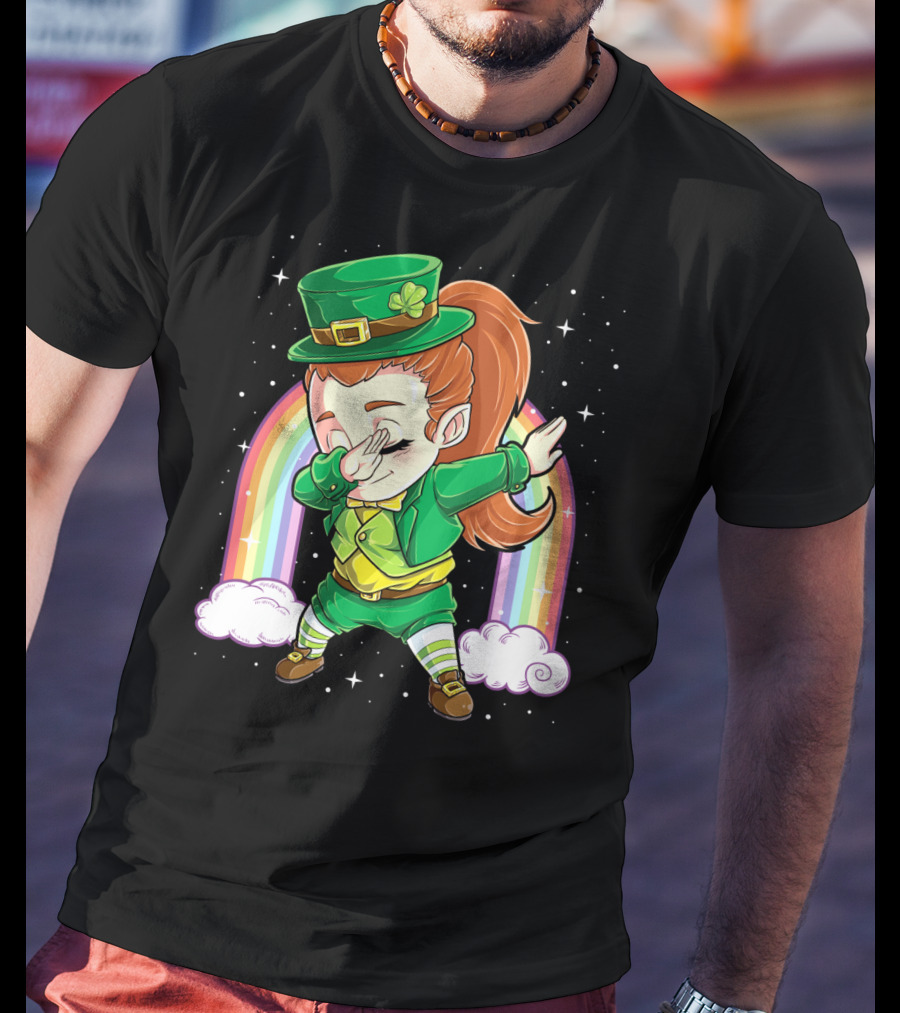 Dabbing Leprechaun St Patricks Day Women Dab Rainbow Special T-Shirt