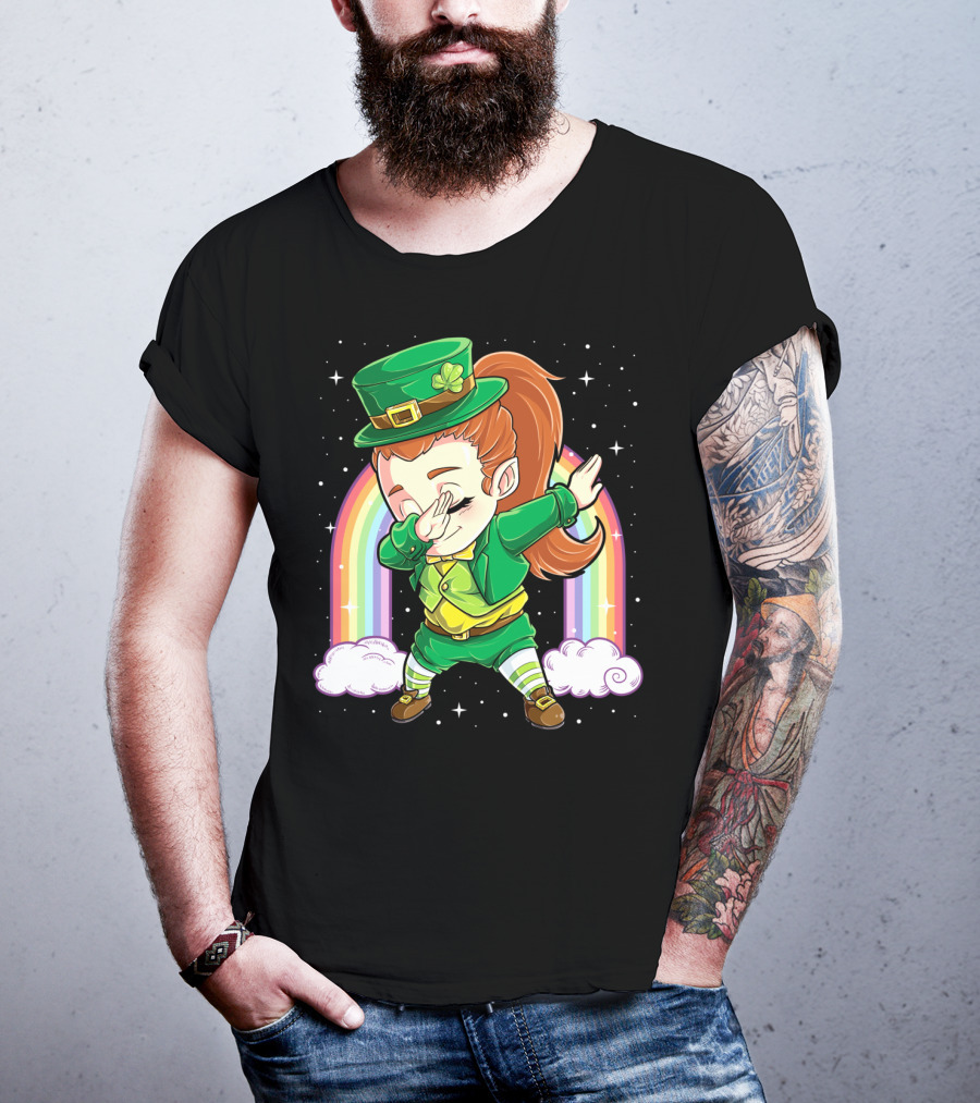 Dabbing Leprechaun St Patricks Day Women Dab Rainbow Special T-Shirt