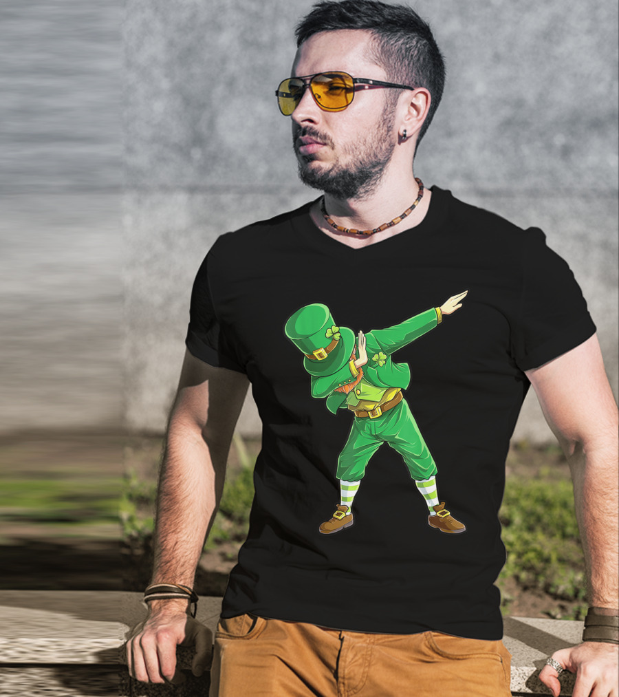 Dabbing Leprechaun St Patricks Day Boys Dab Dance Pose T-Shirt