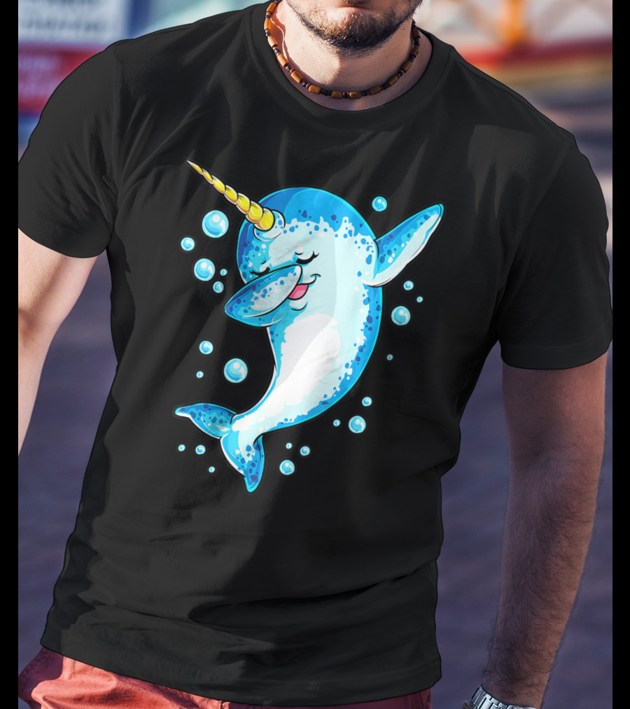 Dabbing Narwhal Unicorn For Girls And Boys Playful Sea Creature T-Shirt