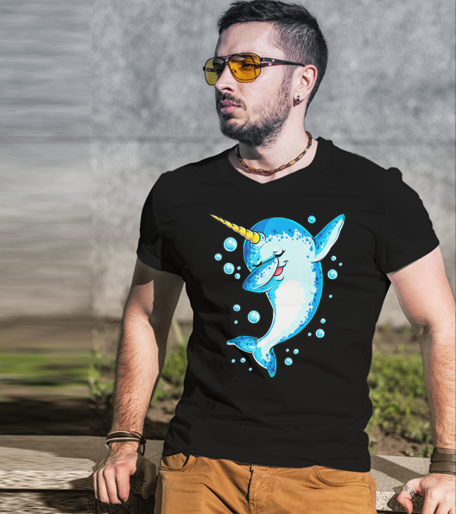 Dabbing Narwhal Unicorn For Girls And Boys Playful Sea Creature T-Shirt
