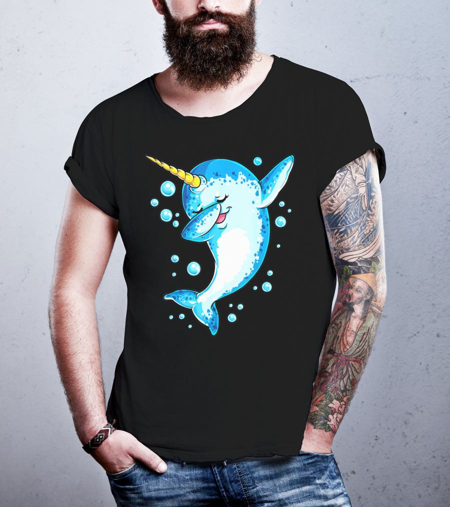 Dabbing Narwhal Unicorn For Girls And Boys Playful Sea Creature T-Shirt
