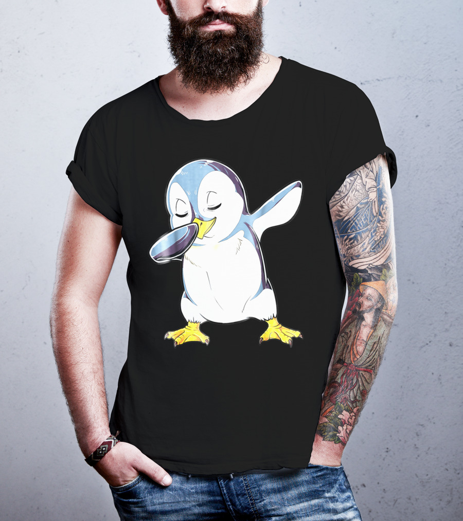 Dabbing Penguin Kids Boys Funny Dab Dance Bird Cute Fun T-Shirt