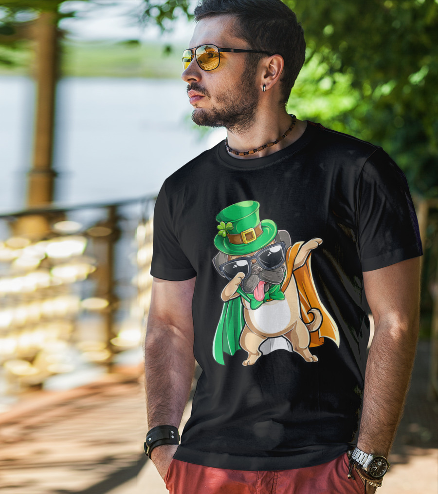 Dabbing Pug Leprechaun St Patrick's Day Boys Irish T-Shirt