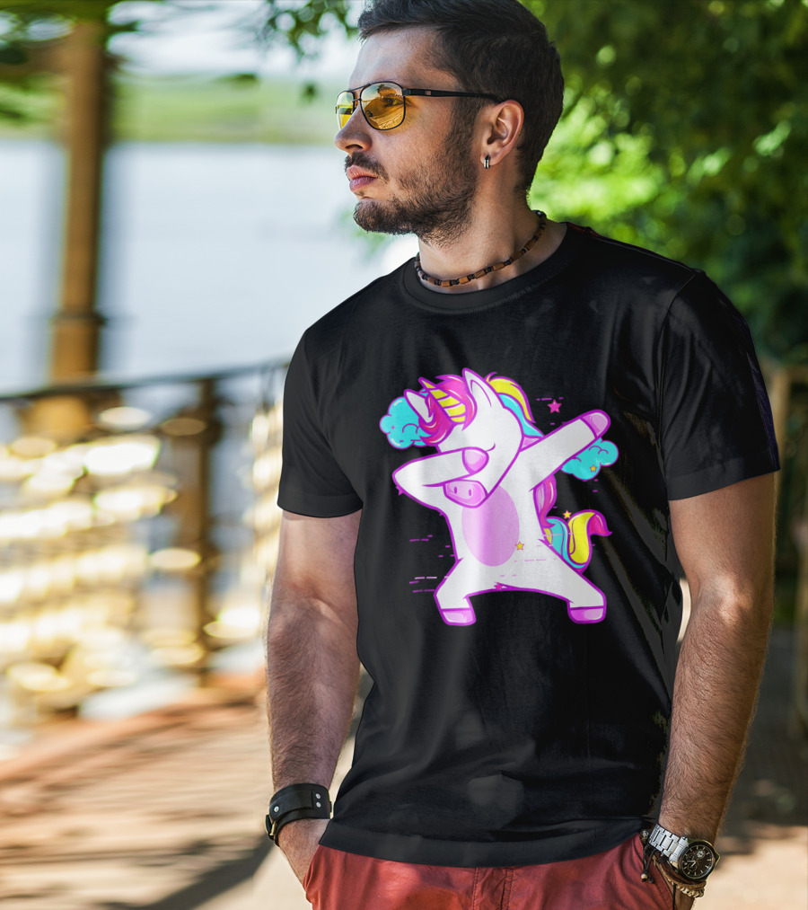 Dabbing Unicorn Dab Girls Boys Adults Rainbow Fantasy T-Shirt
