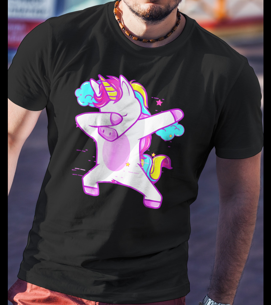 Dabbing Unicorn Dab Girls Boys Adults Rainbow Fantasy T-Shirt