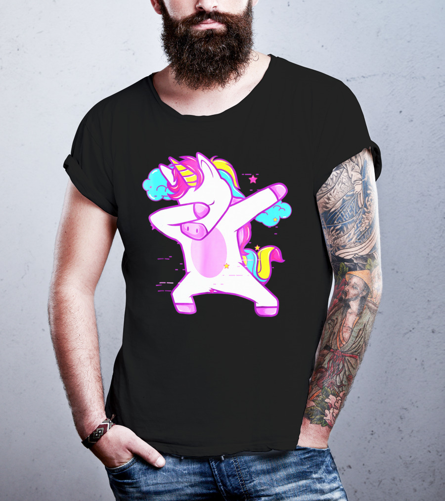 Dabbing Unicorn Dab Girls Boys Adults Rainbow Fantasy T-Shirt