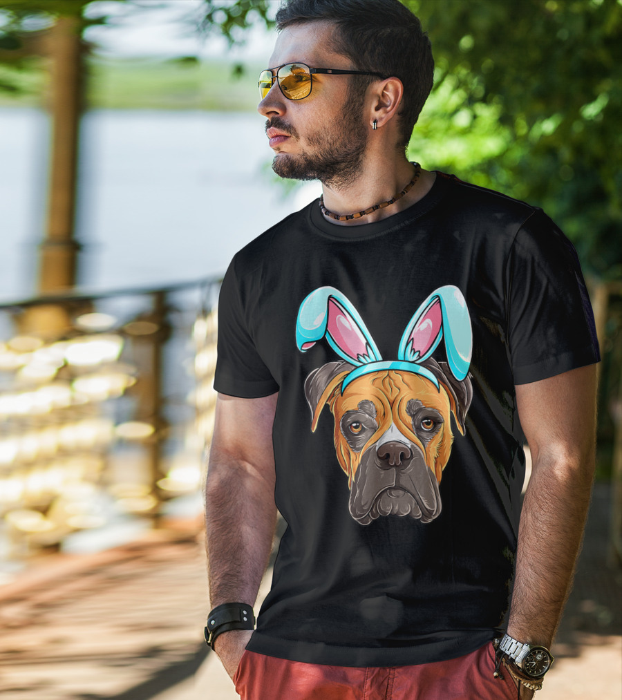 Easter Bunny Dog Boxer T-Shirt