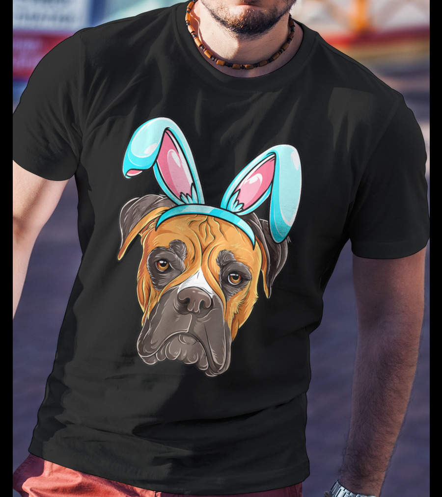Easter Bunny Dog Boxer T-Shirt