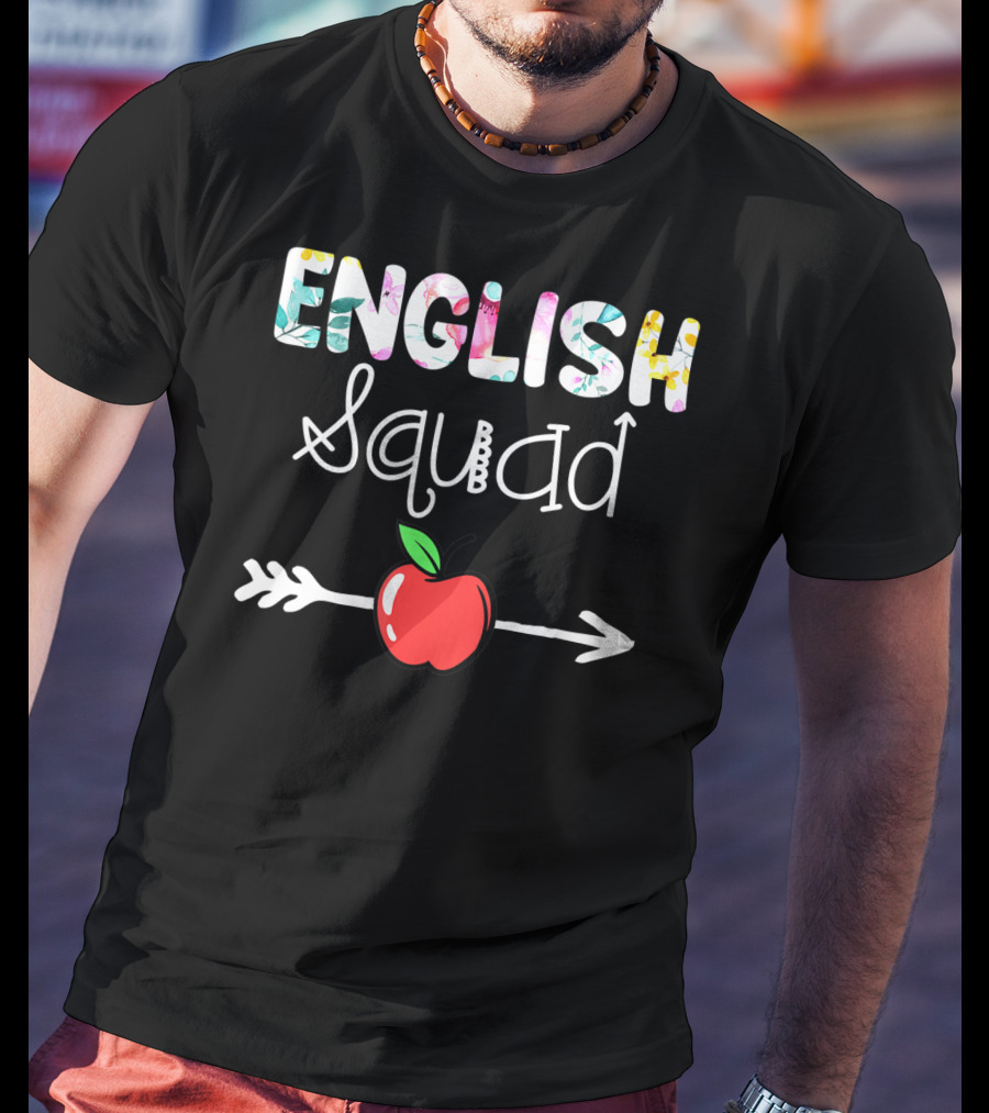 English Squad First Day Back To School Apple Arrow T-Shirt