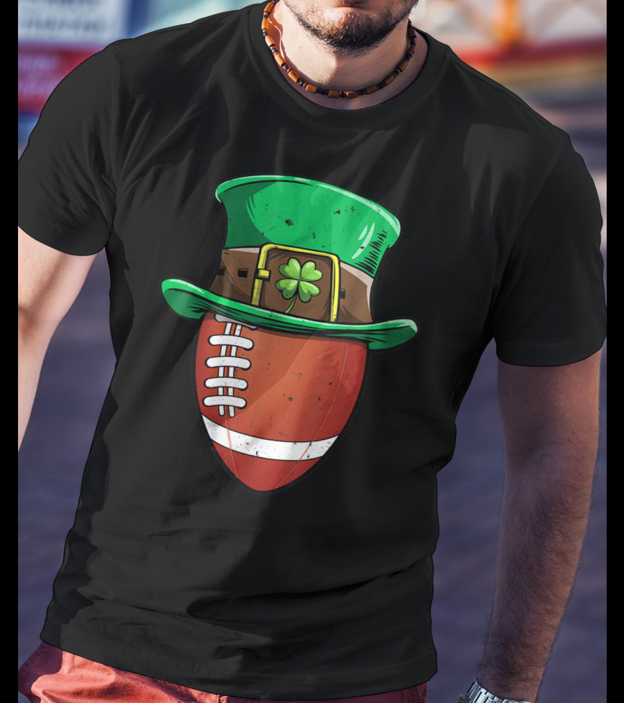 Football Leprechaun Hat St Patricks Day Boys T-Shirt
