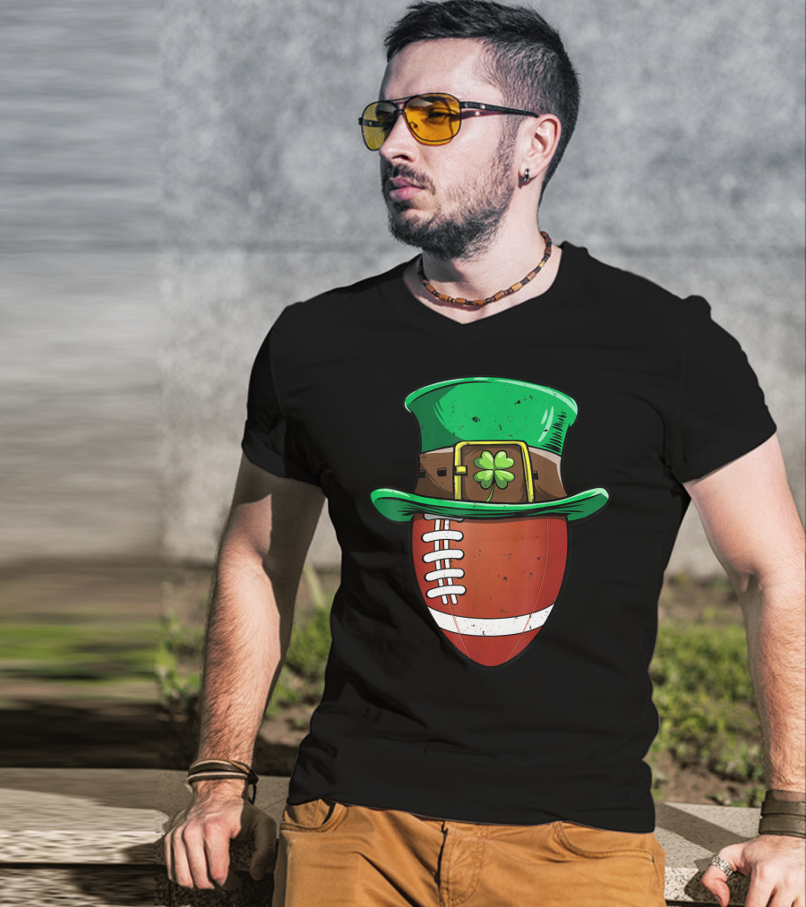 Football Leprechaun Hat St Patricks Day Boys T-Shirt
