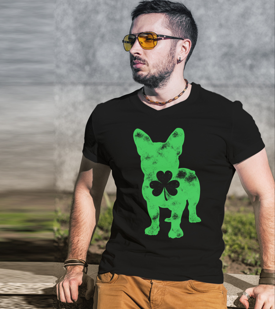 French Bulldog Shamrock St Patricks Day Men Dog T-Shirt