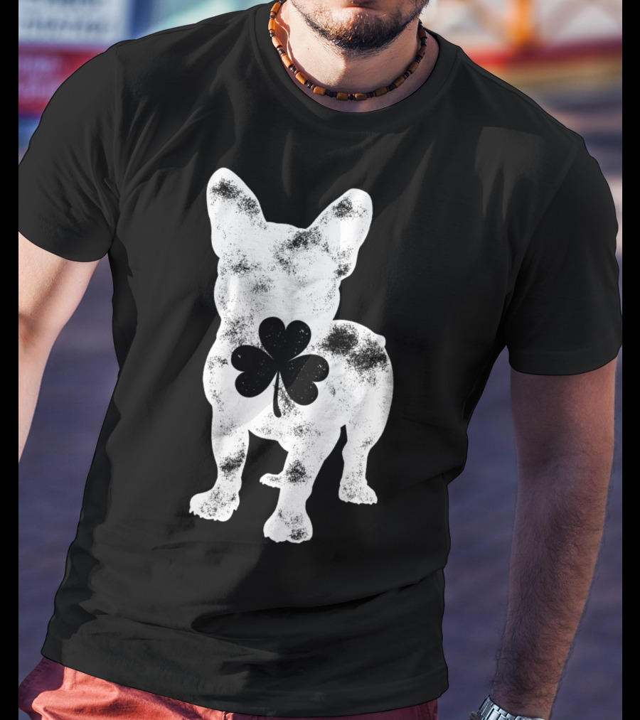 French Bulldog St Patricks Day Shamrock Dog Men T-Shirt