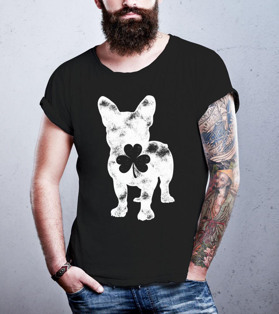 French Bulldog St Patricks Day Shamrock Dog Men T-Shirt
