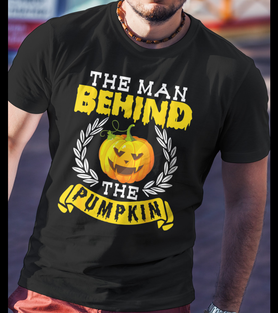 The Man Behind The Pumpkin Halloween Funny Party T-Shirt