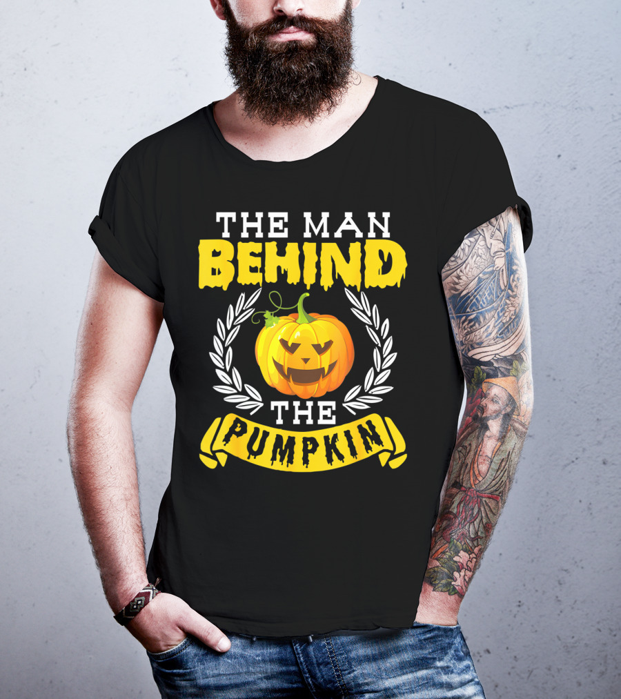 The Man Behind The Pumpkin Halloween Funny Party T-Shirt