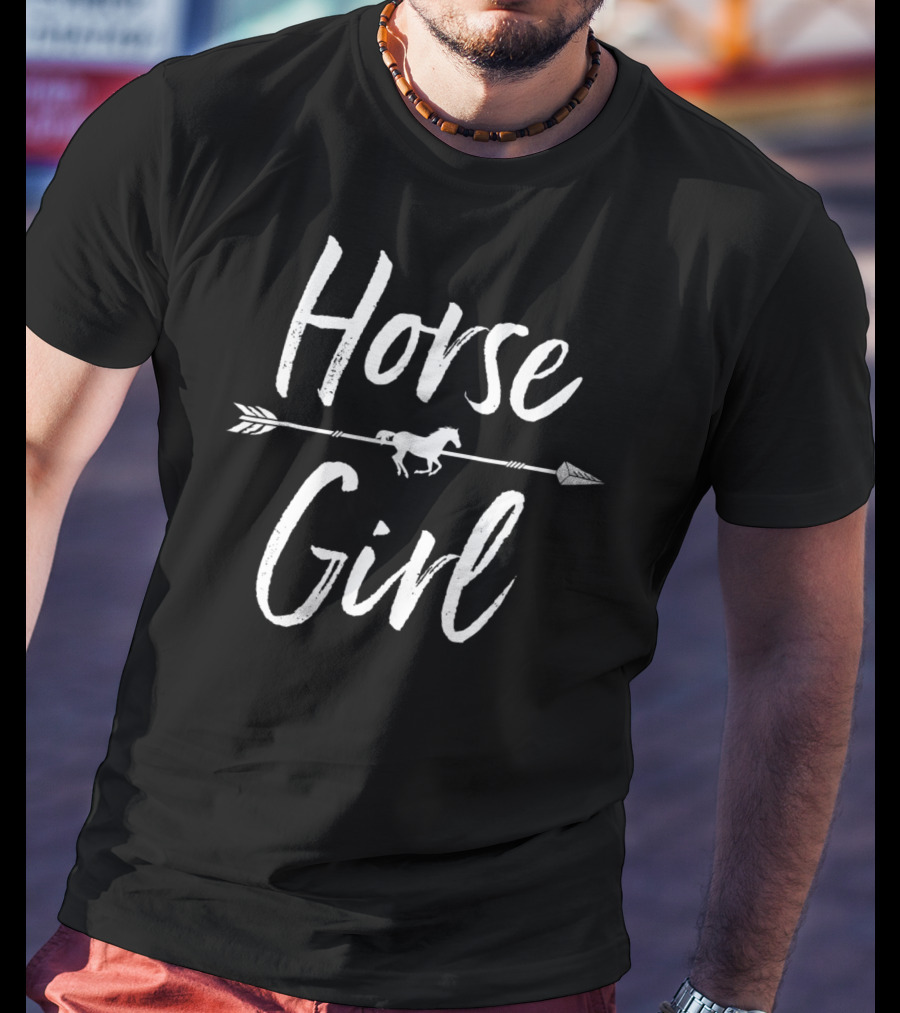 Horse Girl Women I Love My Horses Riding Arrow T-Shirt