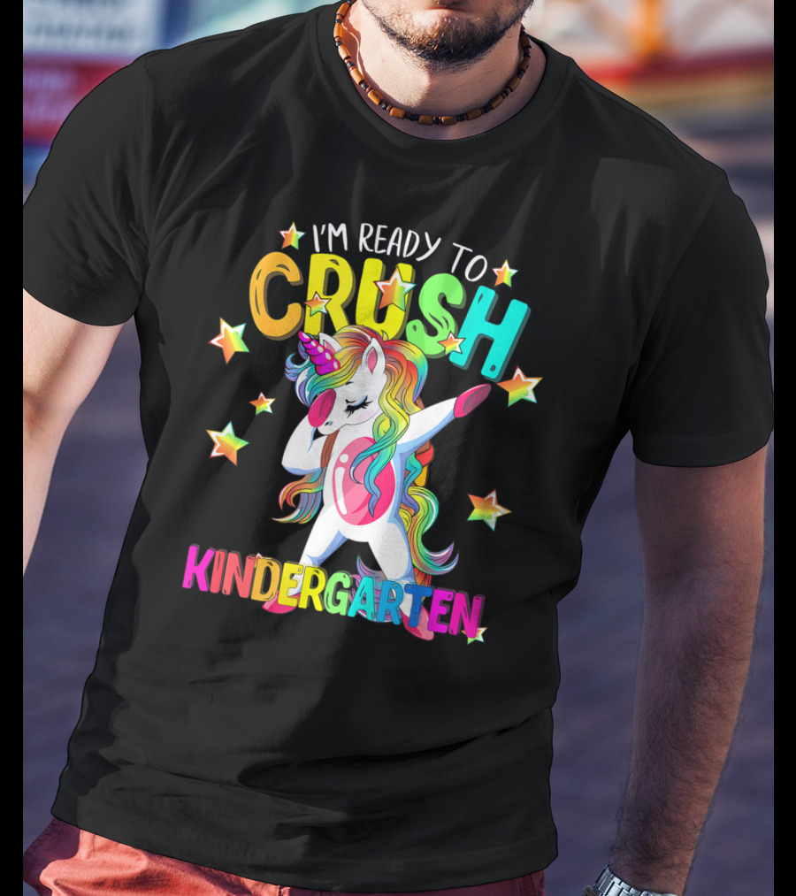 I'm Ready To Crush Kindergarten Dabbing Unicorn Back To School Girls T-Shirt