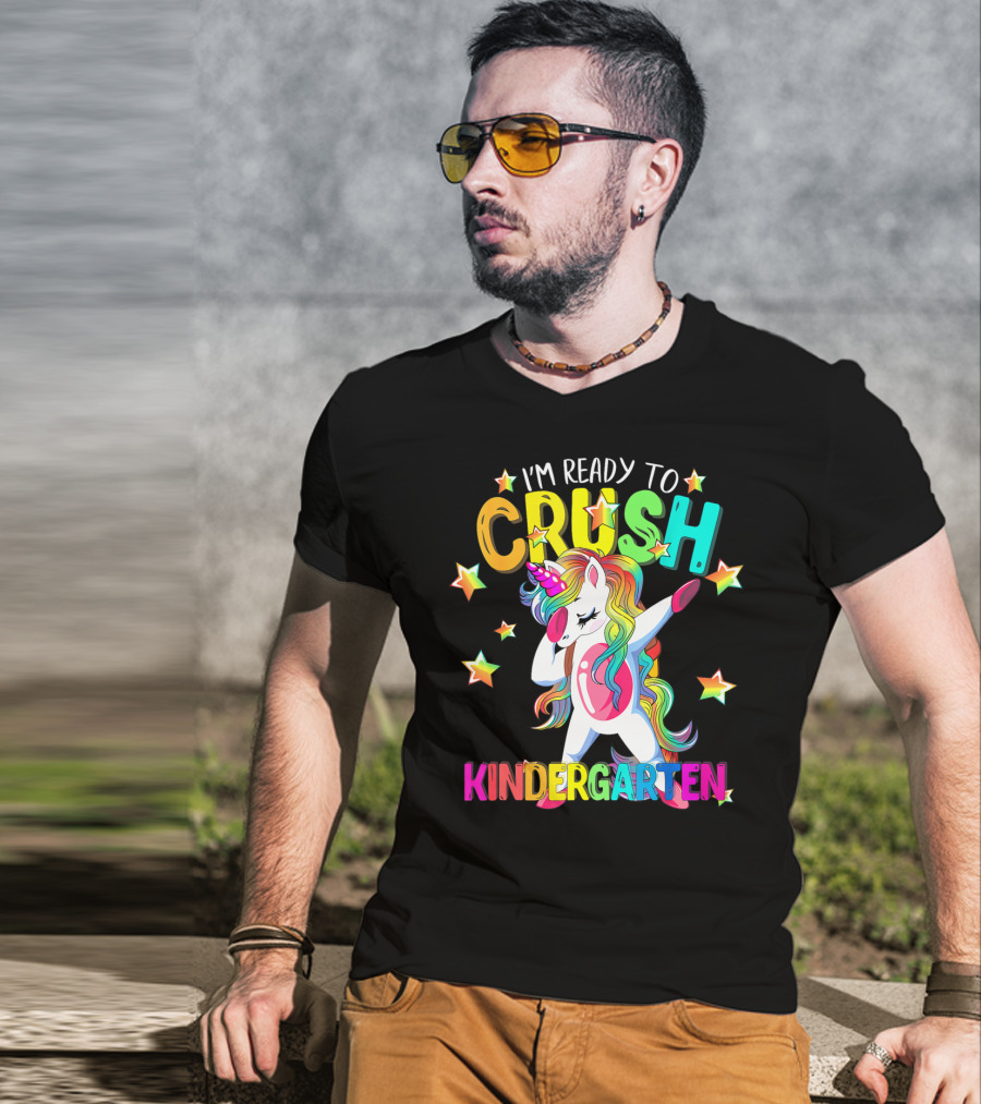 I'm Ready To Crush Kindergarten Dabbing Unicorn Back To School Girls T-Shirt