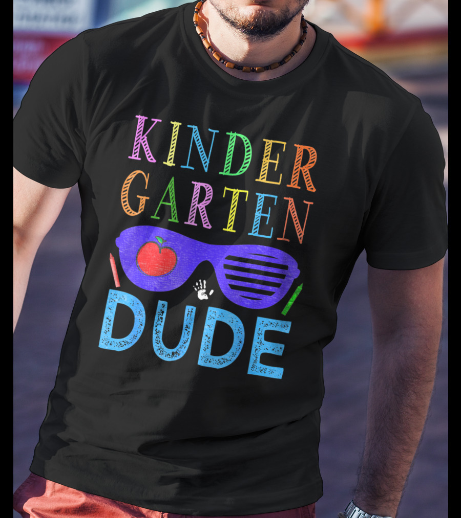 Kindergarten Dude Boys 1st First Day With Sunglasses And Apple T-Shirt