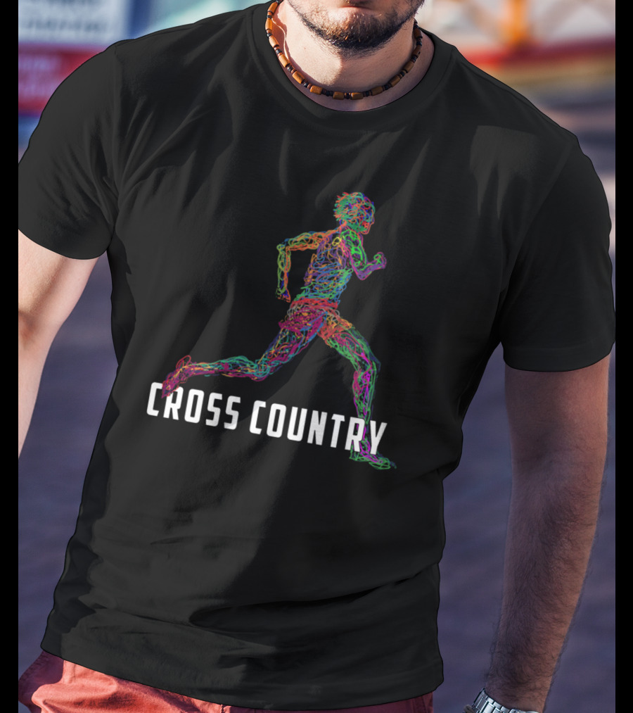 Wired To Run Colorful Cross Country Runner T-Shirt
