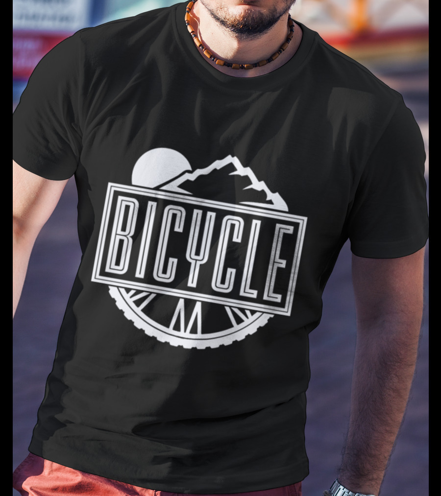 Bicycle Girls Bike Sport Riding Mountain Sunset T-Shirt
