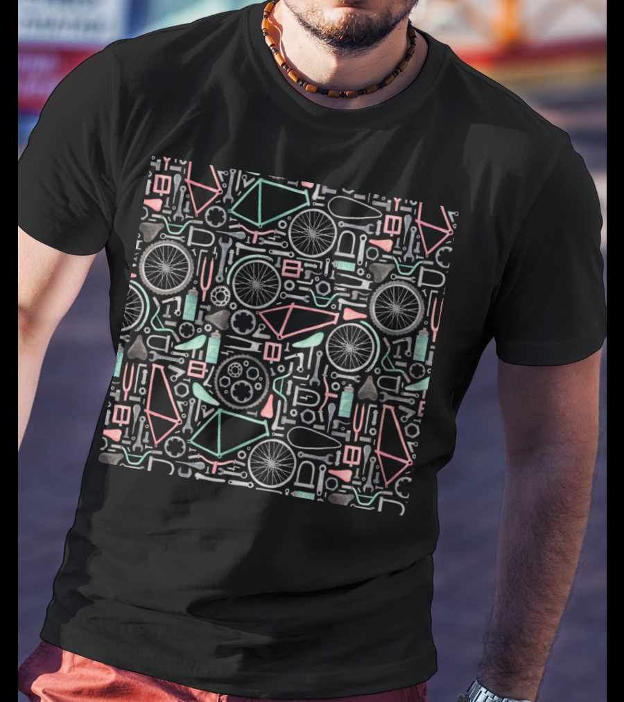 Bike Parts Colorful Bicycle Components T-Shirt