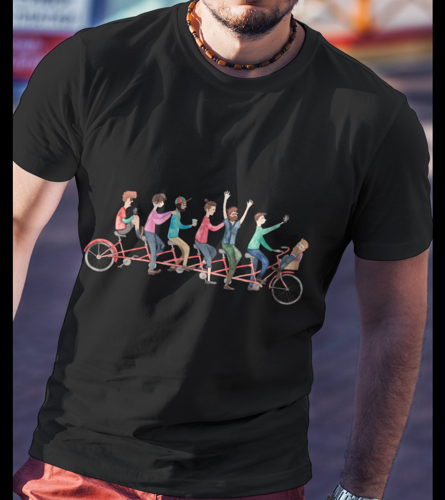 Bike Ride Friends On Tandem Bicycle Adventure T-Shirt
