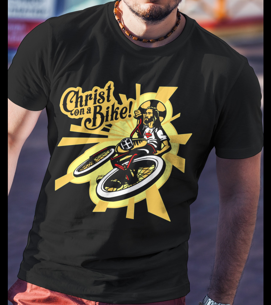Christ On A Bike Retro Radiance Cycle Burst T-Shirt