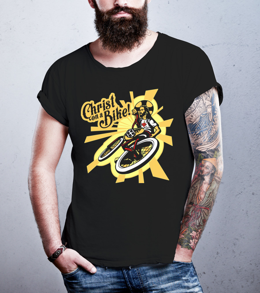 Christ On A Bike Retro Radiance Cycle Burst T-Shirt